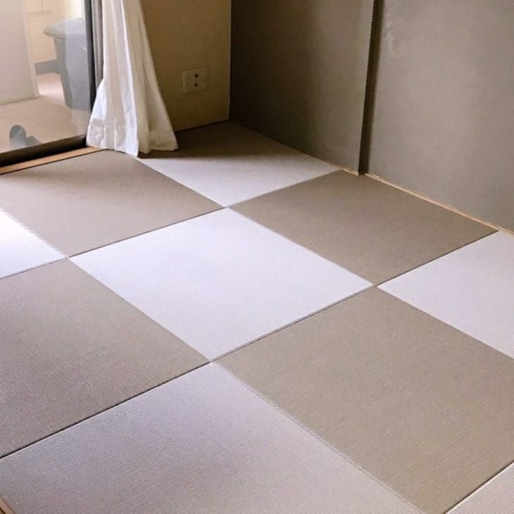灰桜色 清流（和紙表）フローリング用 置き畳 82cm×82cm×厚み15mm