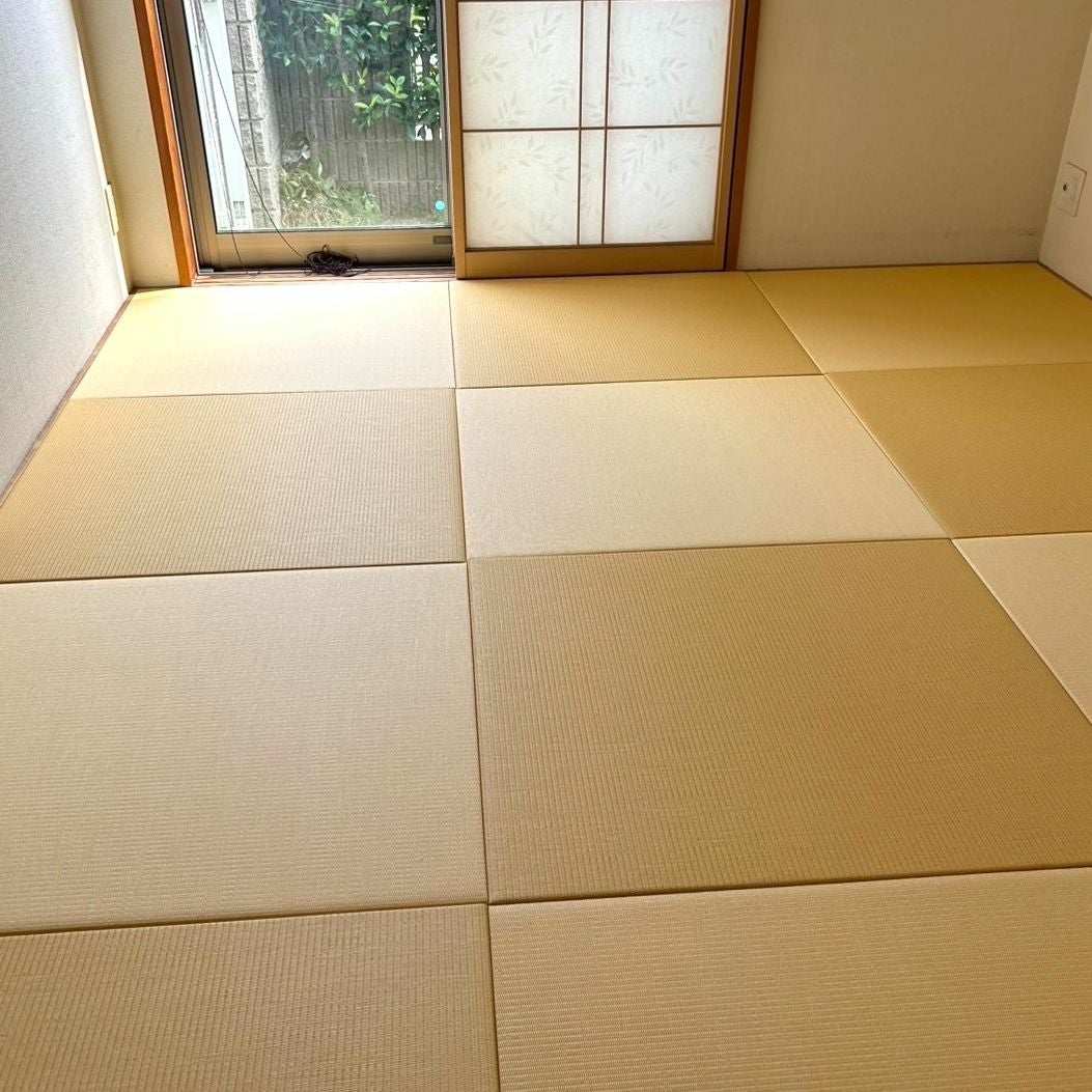 彩園イエローの畳を市松敷き